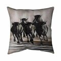 Begin Home Decor 20 x 20 in. Group of Running Bulls-Double Sided Print Indoor Pillow 5541-2020-AN111